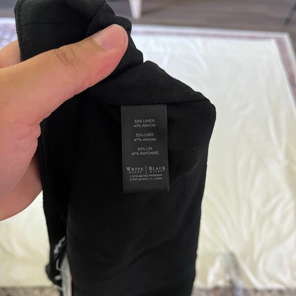 NWT WHBM Black Linen Ruffled Wrap Maxi Skirt Sz 4 Thigh Slit Resortwear Cruise - Picture 7 of 7